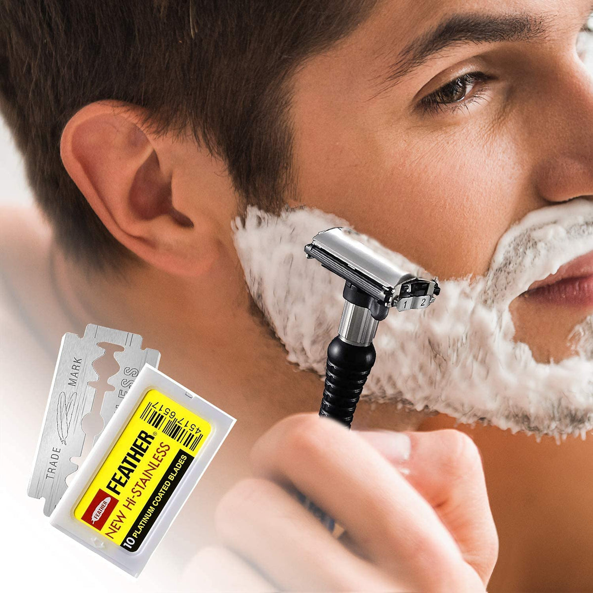 Feather Double Edge Razor Blades 50 count box open