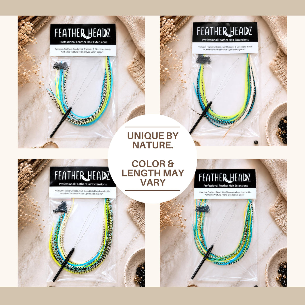 Feather Headz 21-pack of hair extensions in vibrant colours