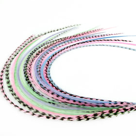 Feather Headz 21 Pastels Colour Hair Extensions front view