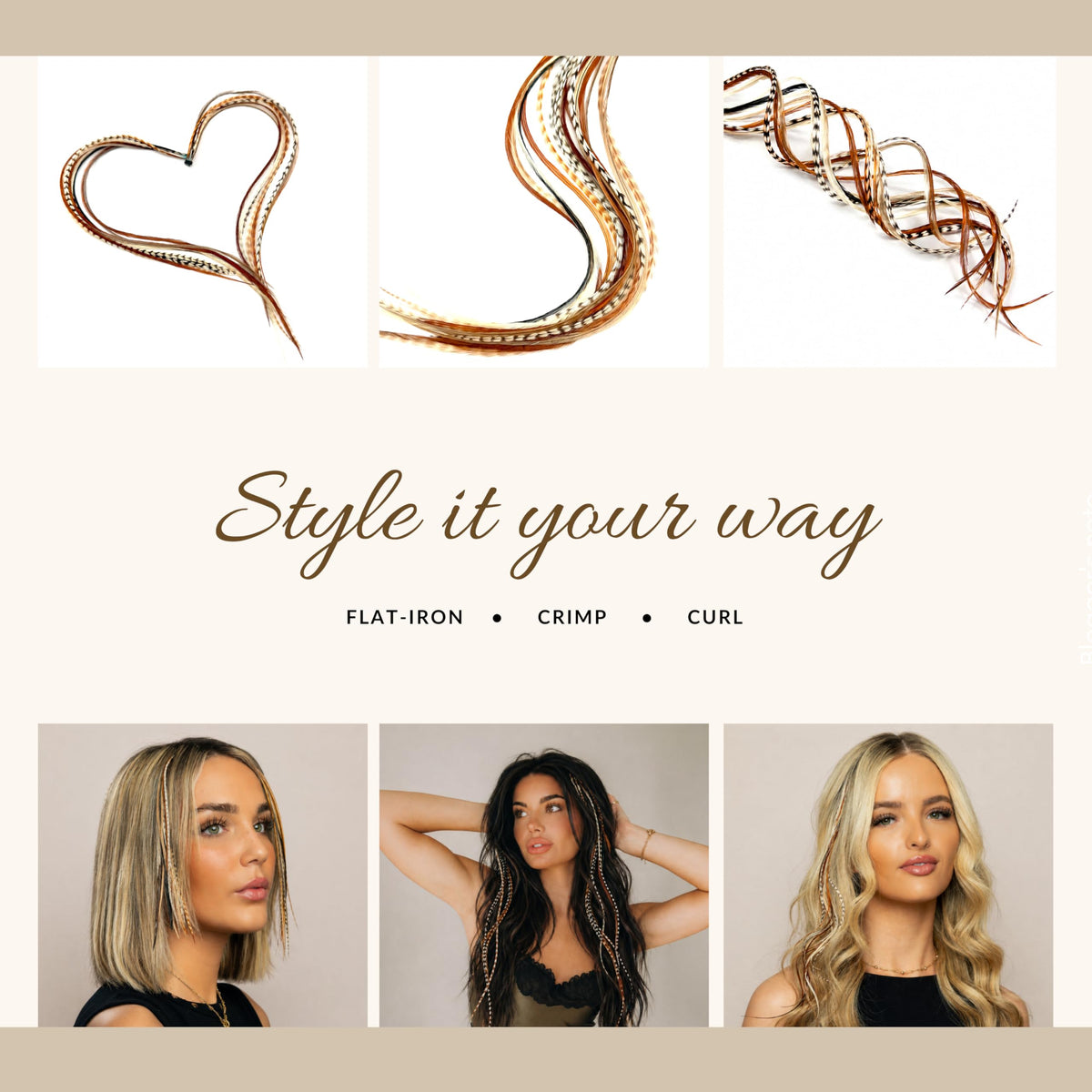 Feather Headz 9” to 14” hair extensions in natural colours