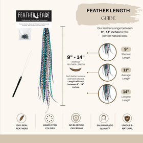 Feather Headz Grizzly Hair Extensions displayed in packaging