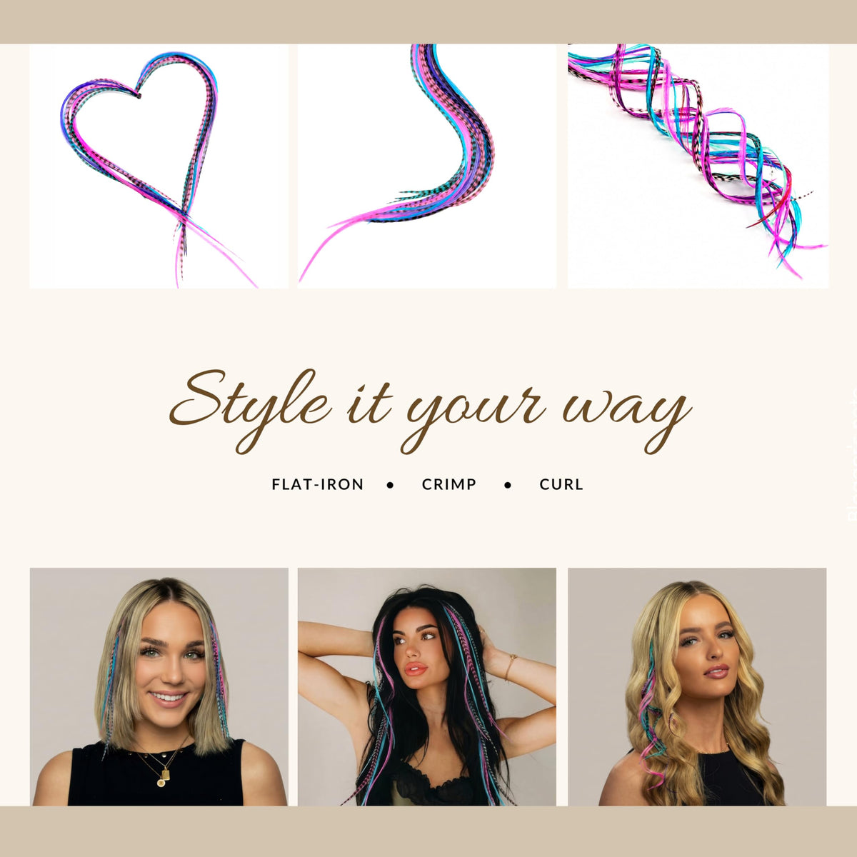 Feather Headz hair extensions in packaging