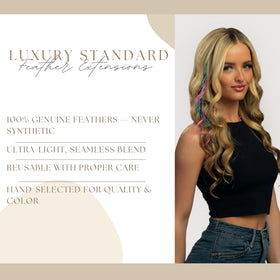 Feather Headz hair extensions showcasing various lengths