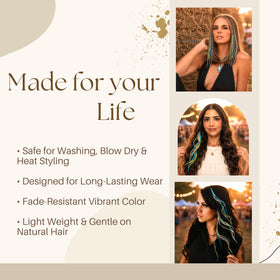 Feather Headz hair extensions showcasing vibrant boho style