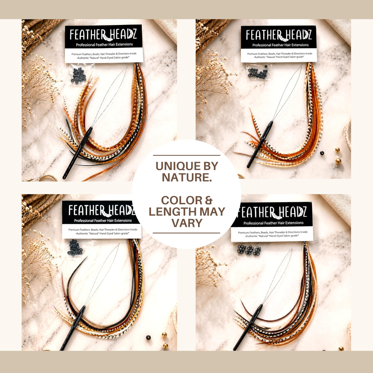 Feather Headz hair extensions showing heat styling capability
