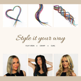Feather Headz packaging for Rainbow Grizzly Hair Extensions