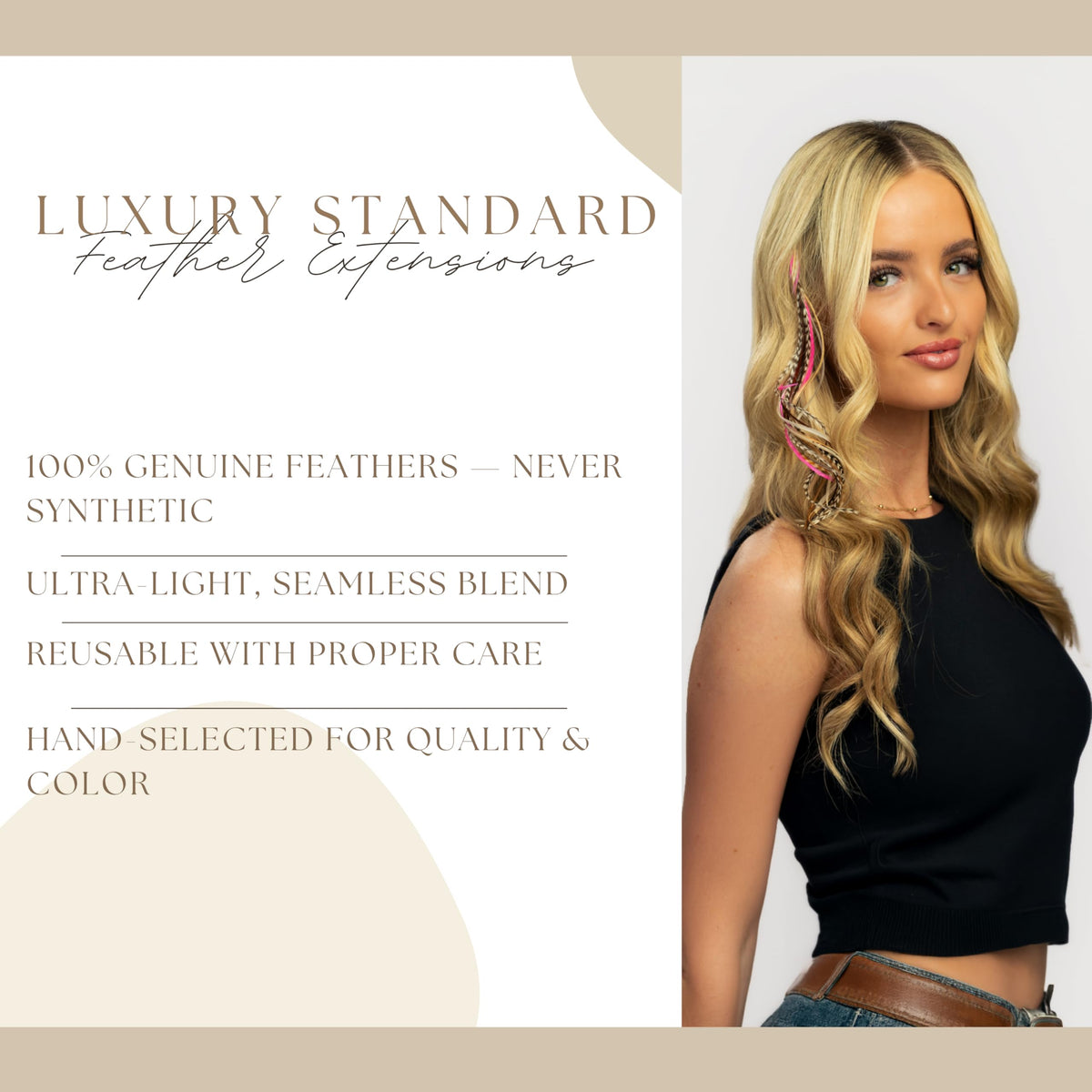 Feather Headz packaging with hair extensions and accessories