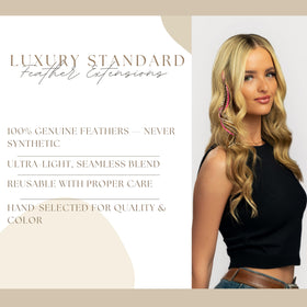 Feather Headz packaging with hair extensions and accessories