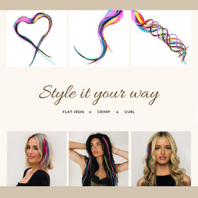 Feather Headz Rainbow Fluffy Hair Feathers in a variety of lengths