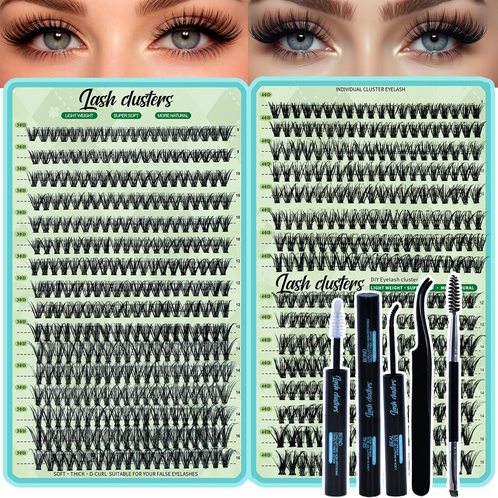 FebFeb Lash Clusters Kit 640pcs including lash bond and tweezers