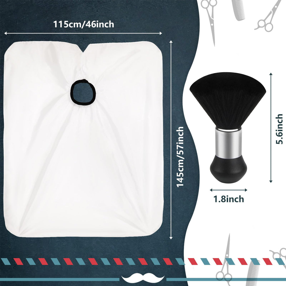 FEBSNOW Barber Cape adjustable neckline detail