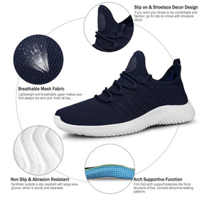 Feethit Women’s Slip On Running Shoes dark blue outsole