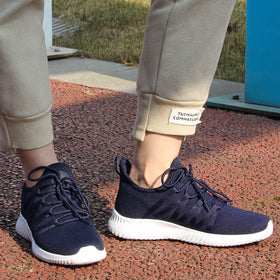 Feethit Women’s Slip On Running Shoes dark blue side view