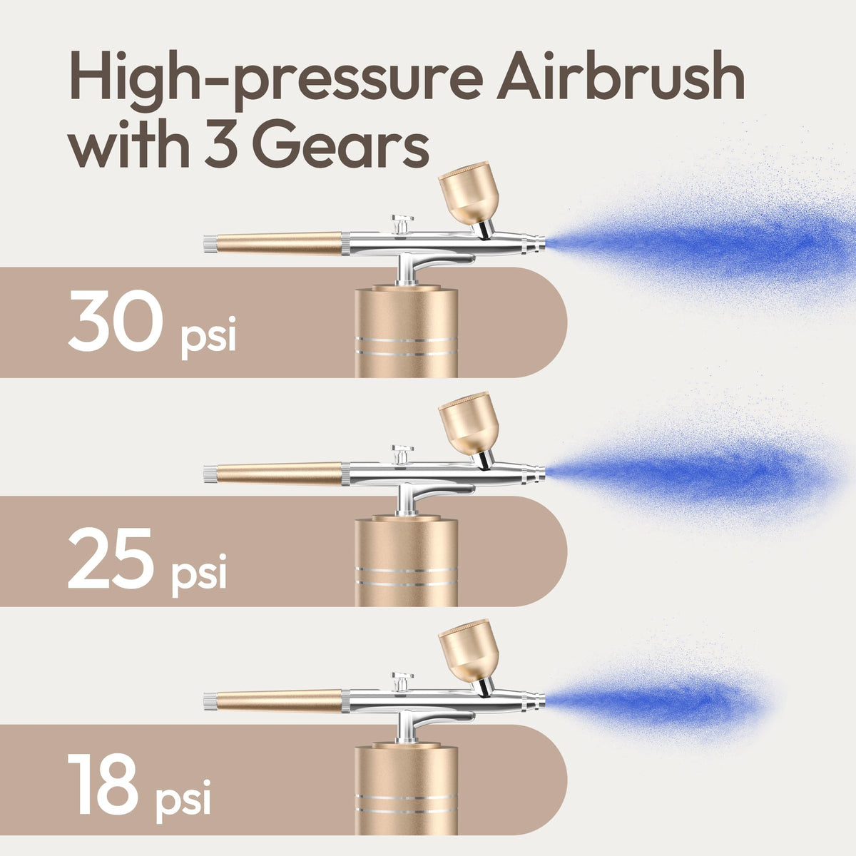 fehrominger airbrush gun close-up showing 0.3mm tip