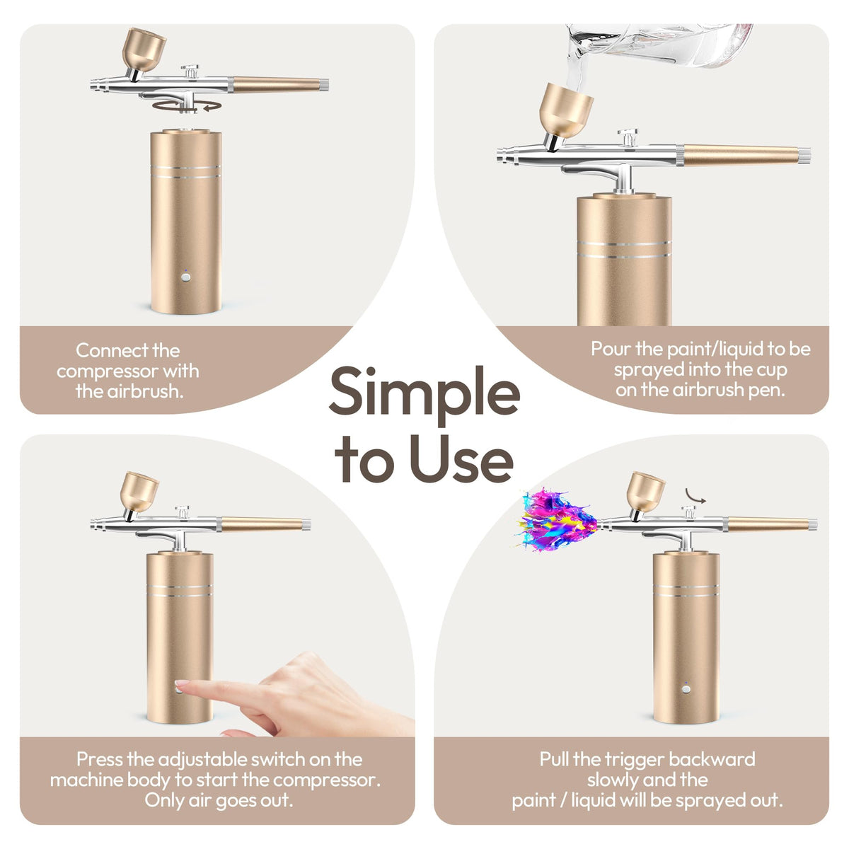 fehrominger airbrush kit displaying adjustable air pressure settings