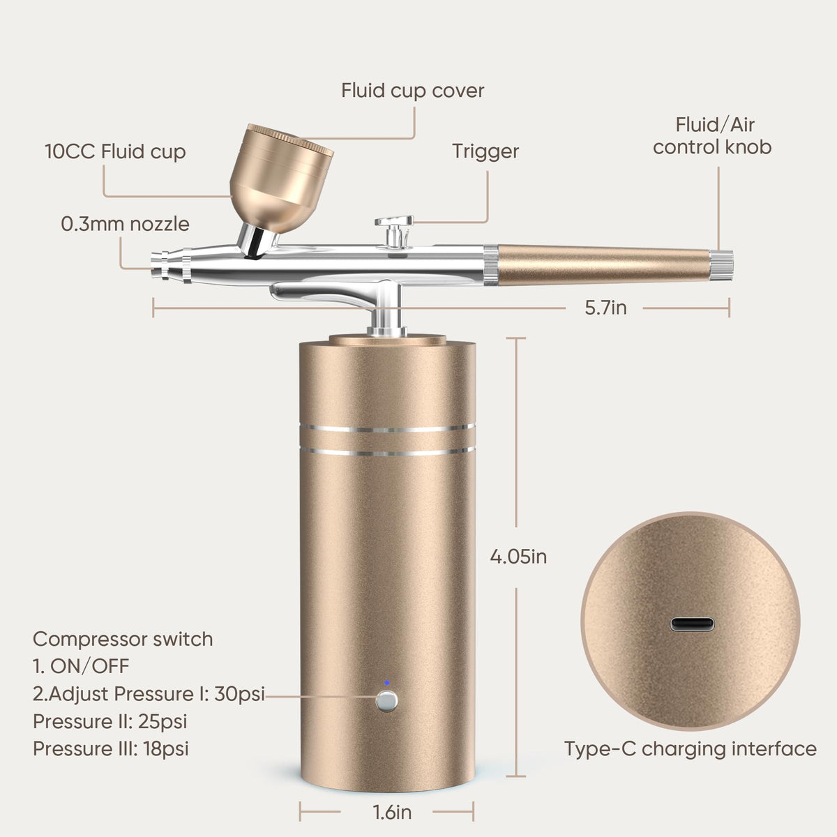 fehrominger airbrush kit with compressor and accessories