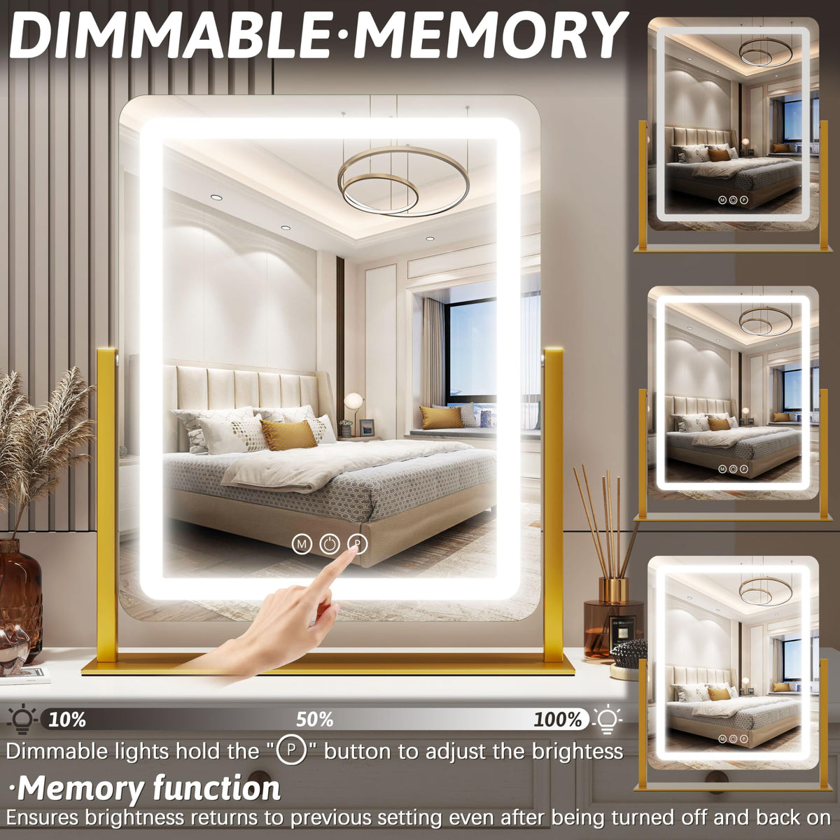 FENNIO 22 Inch Vanity Mirror with adjustable lighting