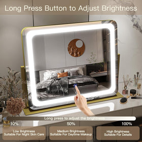 FENNIO Gold Vanity Mirror 360° rotation feature