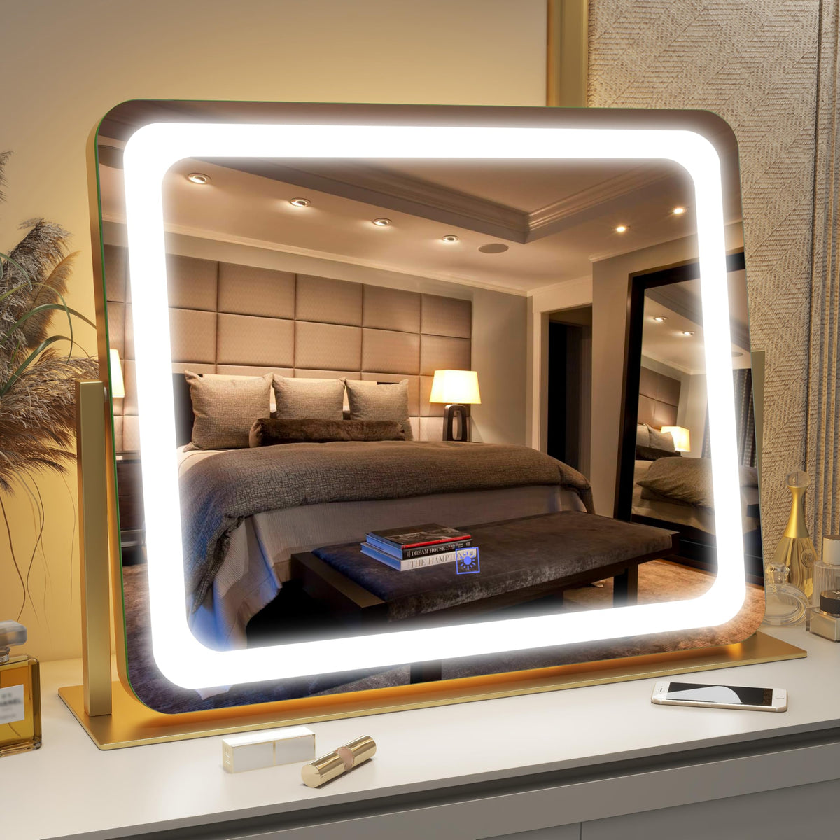 FENNIO Gold Vanity Mirror with cold light setting