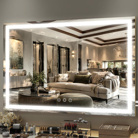 FENNIO Large Vanity Mirror front view with lights