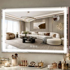 FENNIO Large Vanity Mirror front view with lights