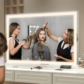 FENNIO Large Vanity Mirror mounted on a wall