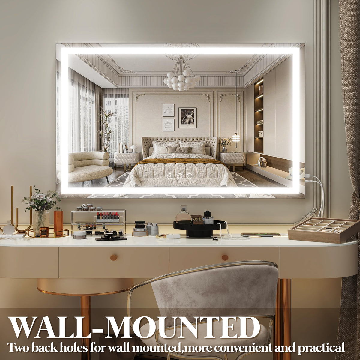FENNIO Large Vanity Mirror packaging and accessories