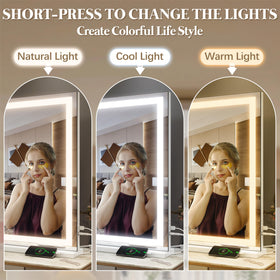 FENNIO Large Vanity Mirror side view showcasing 3 color modes