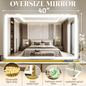 FENNIO Large Vanity Mirror side view showcasing design