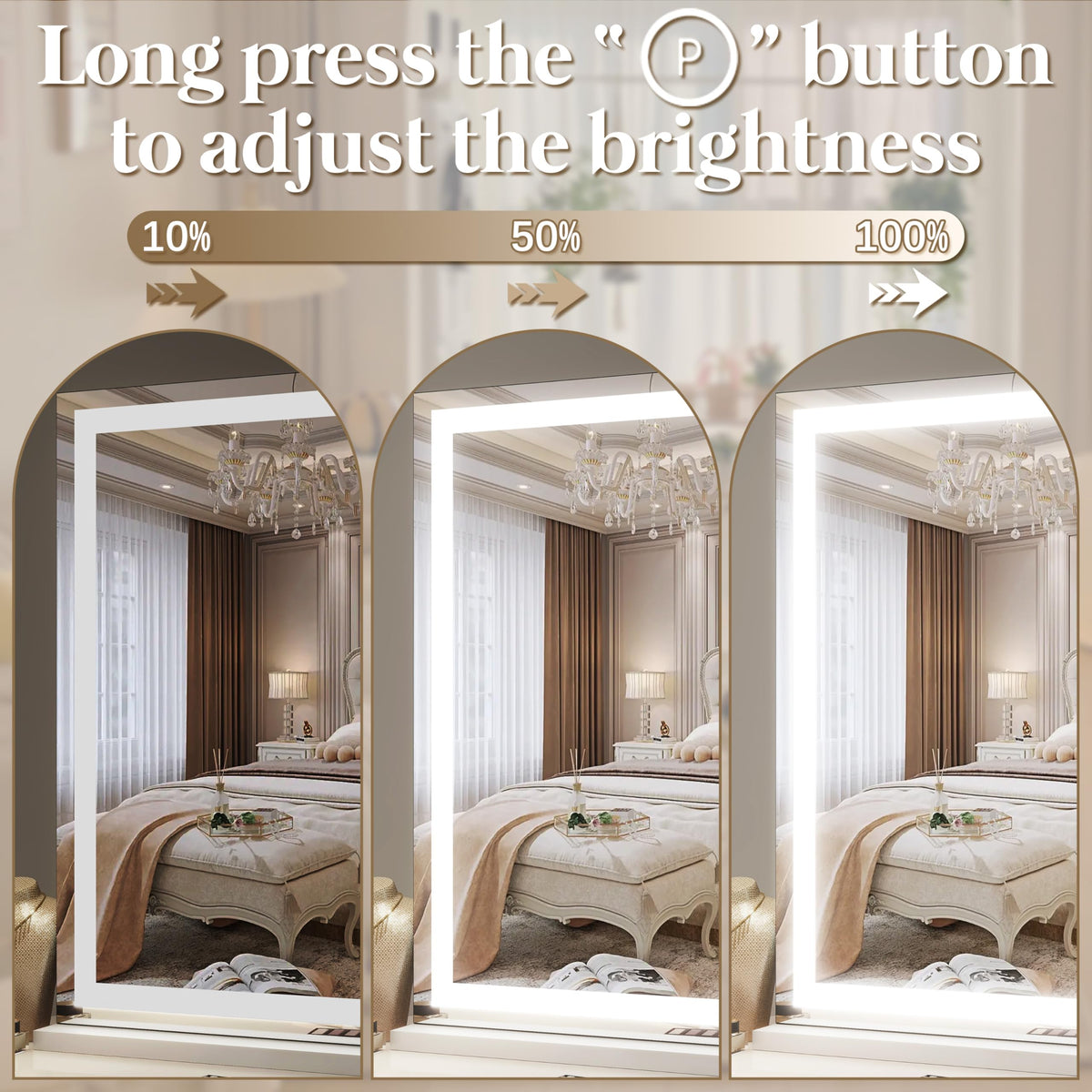 FENNIO Large Vanity Mirror side view showcasing its design