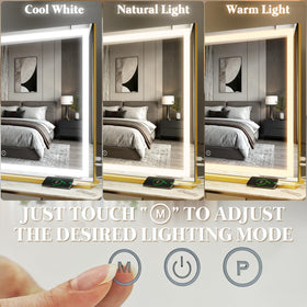 FENNIO Large Vanity Mirror with adjustable brightness settings
