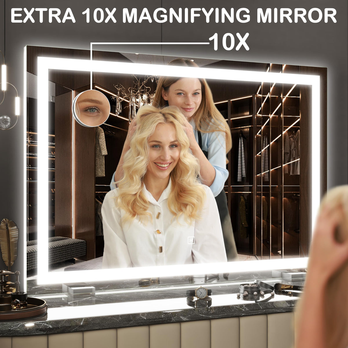 FENNIO Makeup Mirror 32x22 in a stylish vanity setting