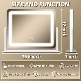 FENNIO Vanity Mirror 360 degree rotation feature