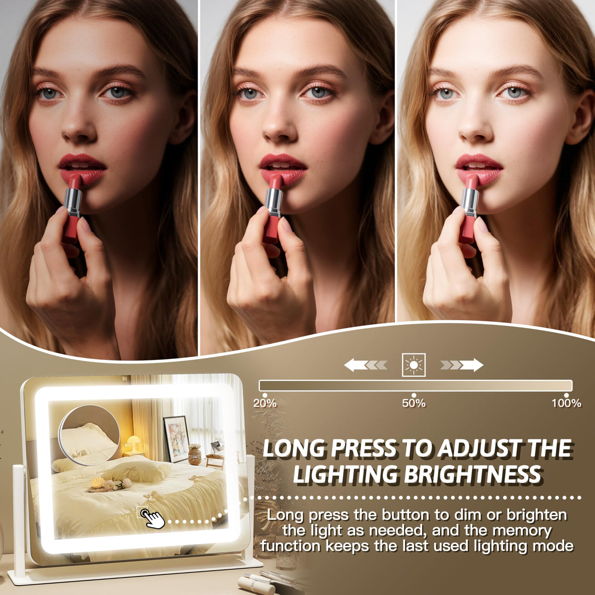 FENNIO Vanity Mirror close-up of 10X magnification