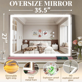 FENNIO Vanity Mirror close-up of the cold light setting