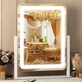 FENNIO Vanity Mirror front view with LED lights and rounded corners