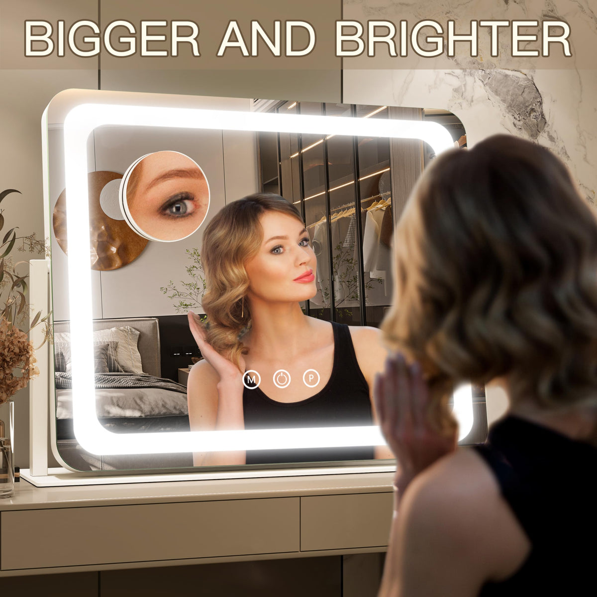 FENNIO Vanity Mirror in 360-degree rotation position