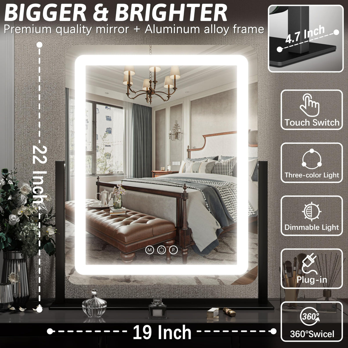 FENNIO Vanity Mirror in a stylish bedroom setting