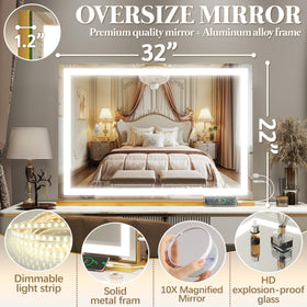 FENNIO Vanity Mirror lifestyle scene on vanity desk