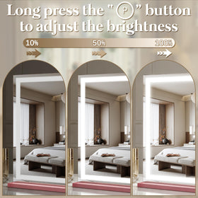 FENNIO Vanity Mirror on a tabletop with warm light setting