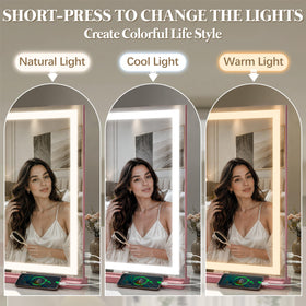 FENNIO Vanity Mirror side view showcasing adjustable brightness controls