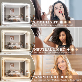 FENNIO Vanity Mirror side view showcasing touch sensor