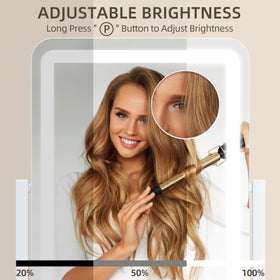 FENNIO Vanity Mirror side view with aluminum stand