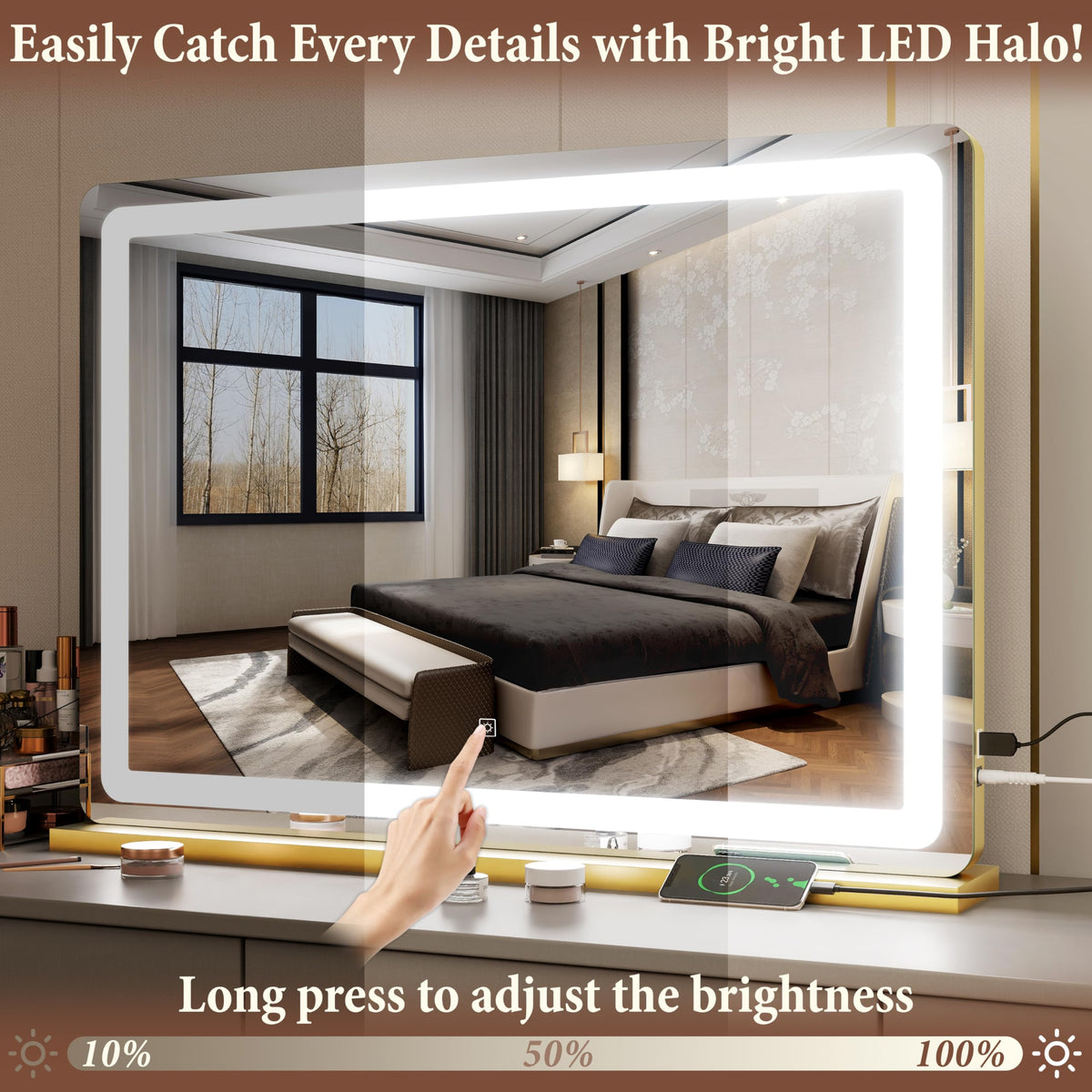 FENNIO Vanity Mirror with adjustable lighting modes