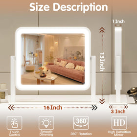 FENNIO Vanity Mirror with Lights close-up of aluminum frame