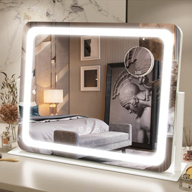 FENNIO Vanity Mirror with Lights front view 22-inch by 17-inch