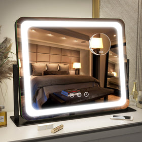 FENNIO Vanity Mirror with Lights front view, 22x17 inches