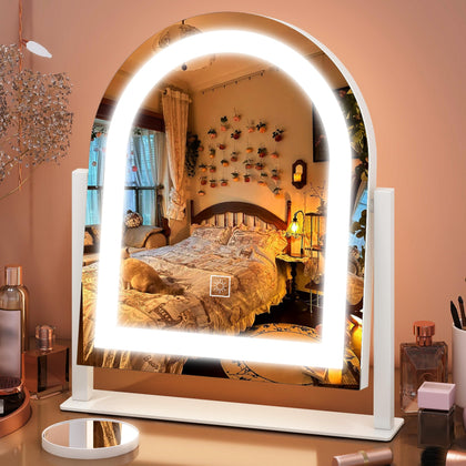 FENNIO Vanity Mirror with Lights front view showing 3-color lighting