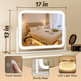 FENNIO Vanity Mirror with lights in a makeup application scenario