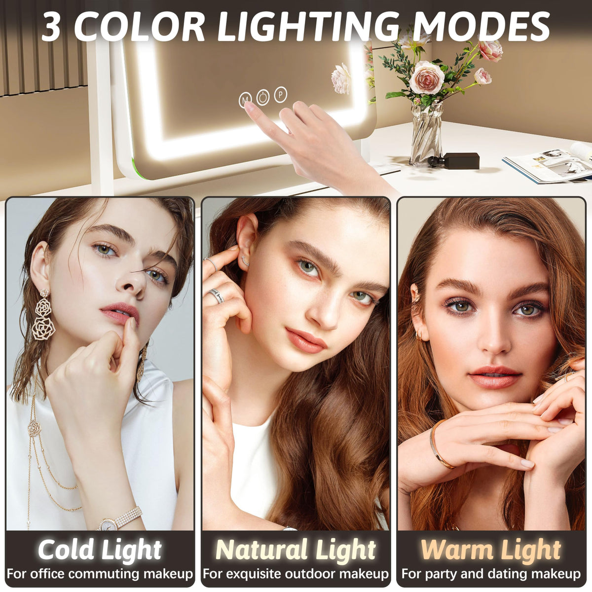 FENNIO Vanity Mirror with lights in a stylish bathroom setting
